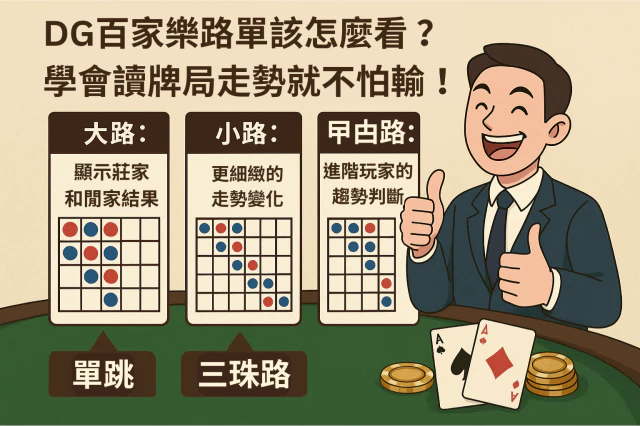 DG百家樂路單怎麼看？學會讀牌局走勢就不怕輸！