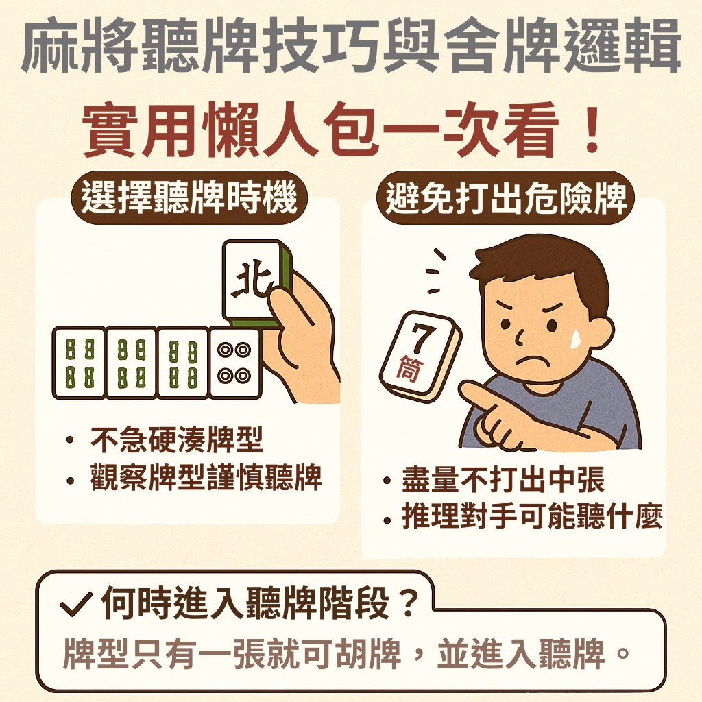 麻將聽牌技巧與舍牌邏輯，提升勝率就靠這幾招！