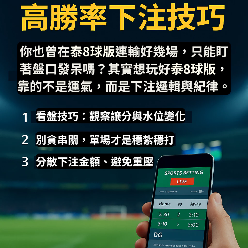 泰8球版穩贏公式？高勝率下注技巧分析